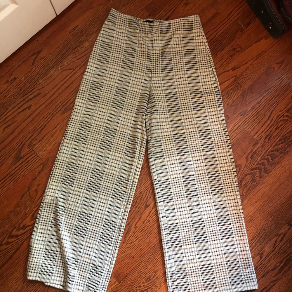 Wide Leg Plaid Pants
